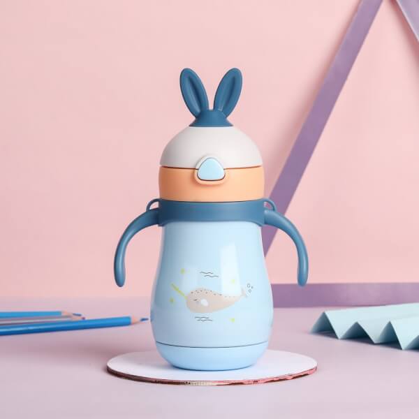 Bình giữ nhiệt em bé Diller 260ml (304ss+ 316ss, xanh dương)