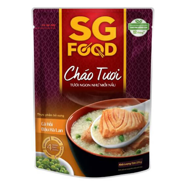 Cháo Cá hồi, đậu Hà Lan, SG Food, 270g (Giao bao bì ngẫu nhiên)