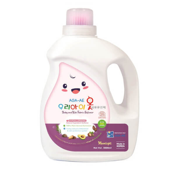 Combo 2 Nước xả làm mềm vải Hàn quốc AGA - AE kháng khuẩn & bảo vệ da bé - Moonlight 3L