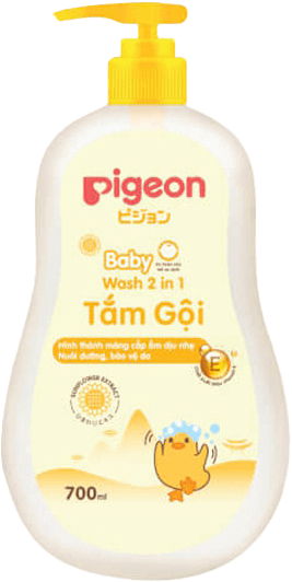 Tắm - Gội 2 in 1 Pigeon 700ml - Hoa hướng dương Không Paraben