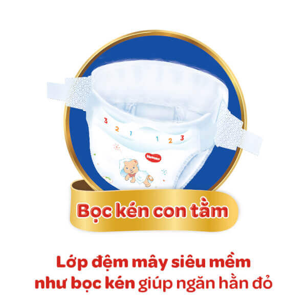 Combo 2 gói Bỉm tã dán Huggies Dry size M 76 miếng (6-11kg)