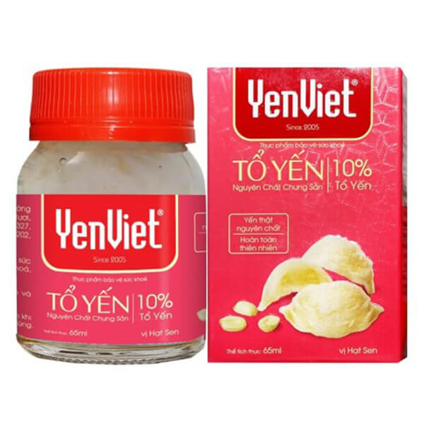 Tổ Yến Nguyên Chất Chưng Sẵn - Vị Hạt Sen (10% Tổ yến) 65ml/lọ