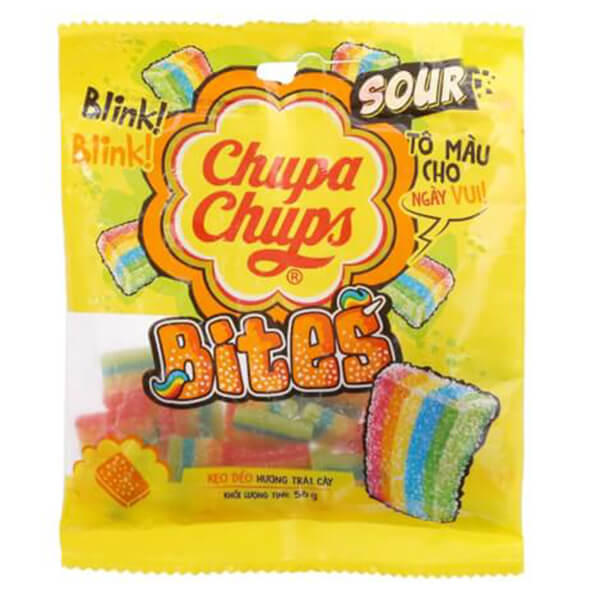 Chupa Chups Sour Bites kẹo dẻo hương trái cây 56g