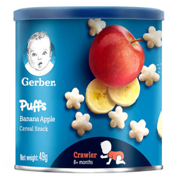 Thực phẩm bổ sung Bánh ăn dặm Gerber vị Chuối Táo (49gr)