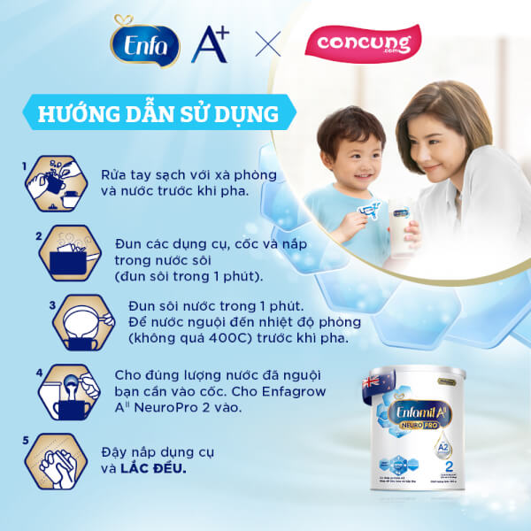 Sữa Enfamil A2 NeuroPro số 2 350g (Follow Up Formula, 6 - 12 tháng tuổi)