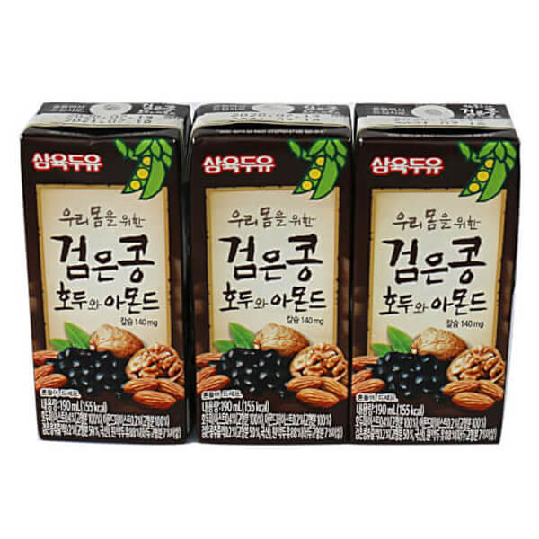Sữa đậu đen, óc chó hạnh nhân 190ml (Lốc 3)