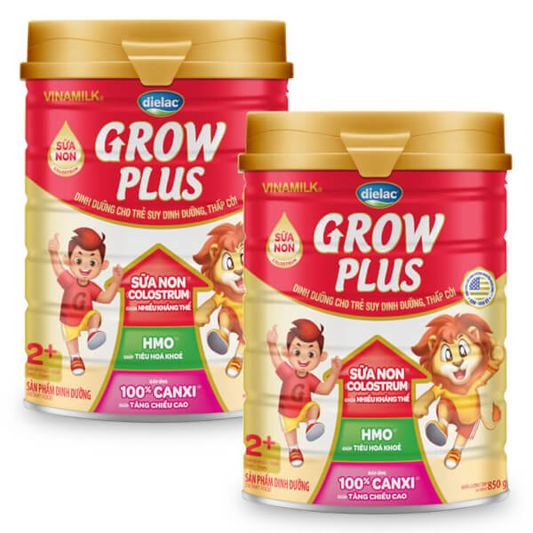 Combo 2 Dielac Grow Plus 2+, 2-10 tuổi, 850g