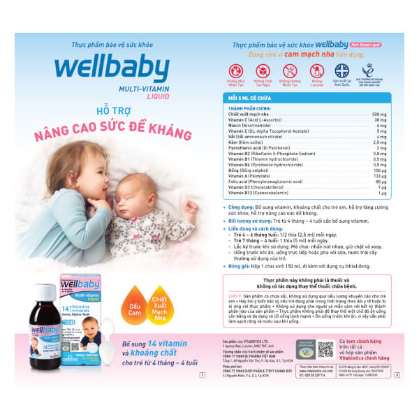 Thực phẩm bảo vệ sức khỏe WELLBABY MULTI-VITAMIN LIQUID