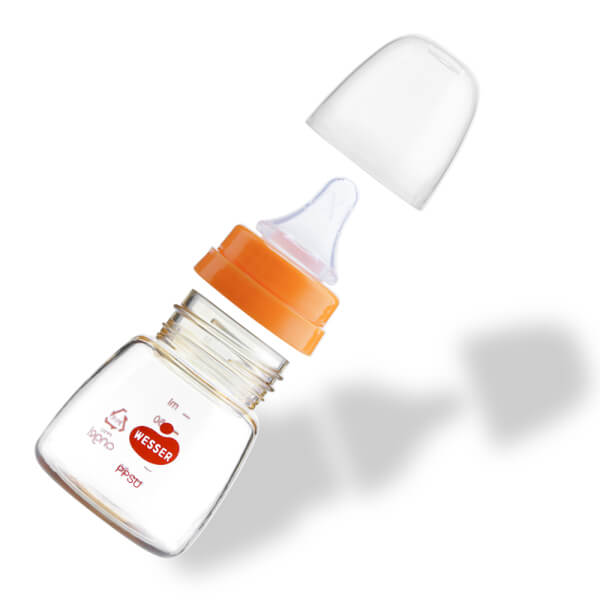 Bình sữa Wesser nhựa PPSU cổ hẹp 60ml (Giao bao bì ngẫu nhiên)