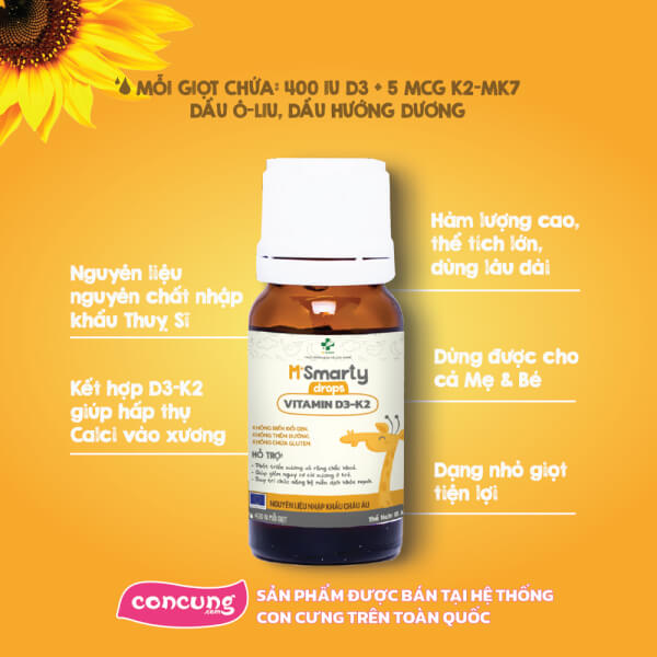 Thực phẩm bảo vệ sức khỏe VITAMIN D3 K2 Drops M