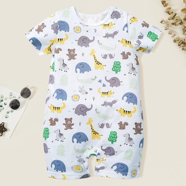 Bodysuit bé trai đùi Animo B1121019 (0-12M,Trắng)