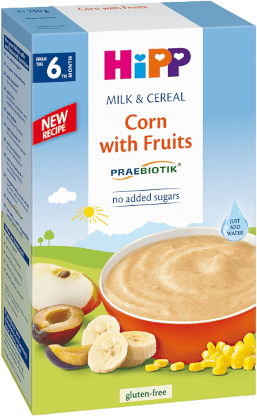 Bột dinh dưỡng HiPP vị sữa, bắp, hoa quả