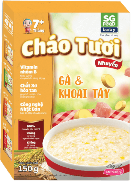 Cháo tươi trẻ em SG Food vị Gà & Khoai tây (150g)