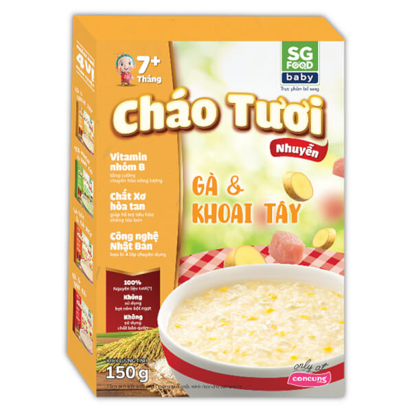 Cháo tươi trẻ em SG Food vị Gà & Khoai tây (150g)