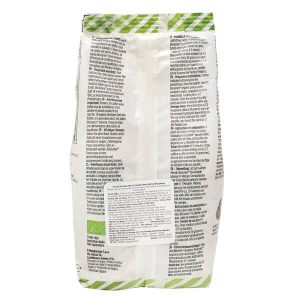 Mì nui ăn dặm hữu cơ cho bé hình chữ cái BioJunior 200g