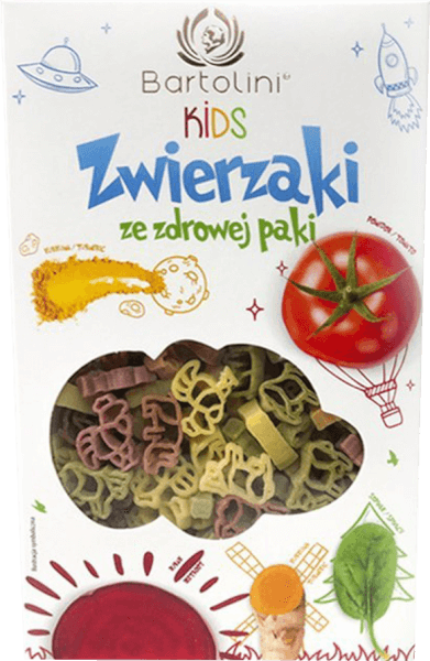 Mì nui rau củ cho bé hình động vật Bartolini (250g)