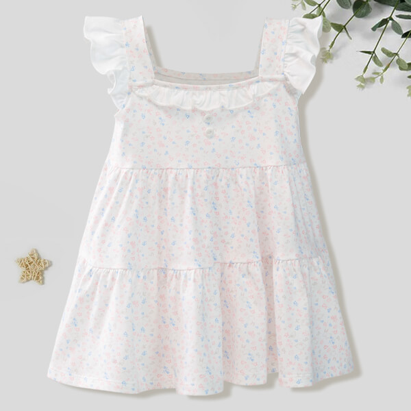 Đầm bé gái_BST hoa nhí Animo G1221005 (6M-3Y,Trắng họa tiết)