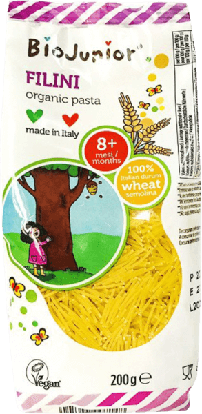 Mì ăn dặm hữu cơ cho bé dạng sợi BioJunior 200g