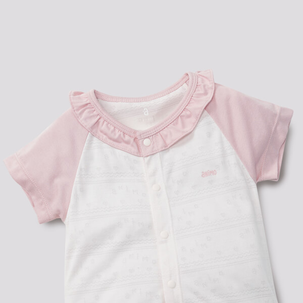 Bodysuit đùi dêt jacquard Animo I1121053 (0-12M,Hồng nhạt)