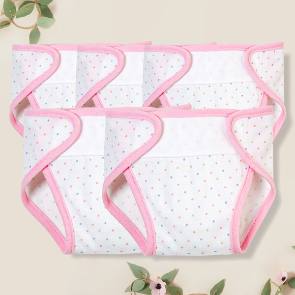 Tã vải sơ sinh dán 5 cái CF I129016 (cỡ 1/2/3,Hồng)