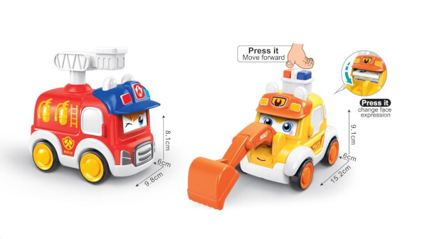 Đồ chơi xe ô tô nhấn cót kèm 3 chế độ mắt dễ thương RFD371800