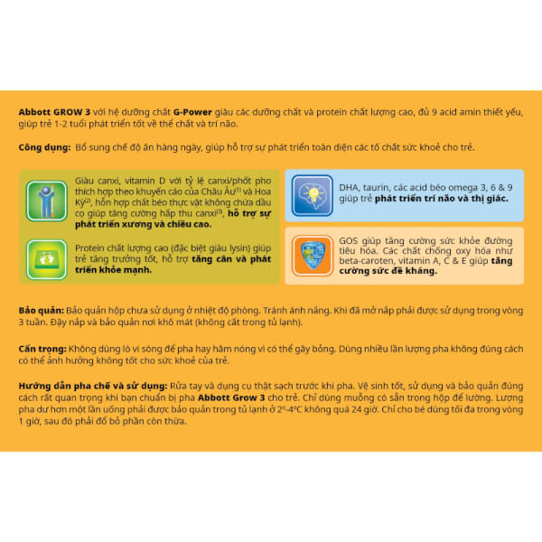Sữa Abbott Grow 3 900g (1-2 tuổi)