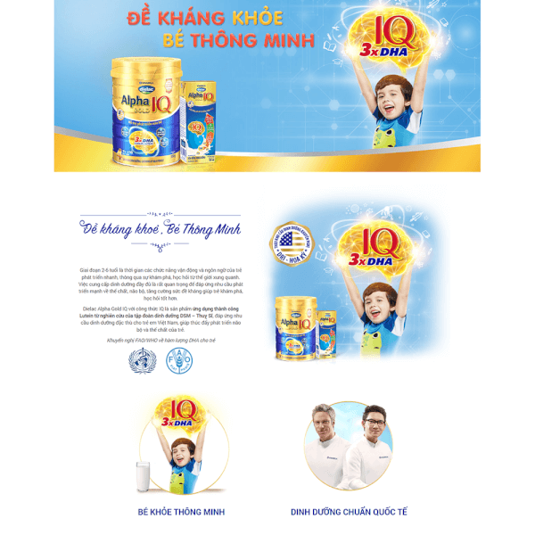 Sữa Dielac Alpha Gold IQ 1 900g (0-6 tháng)