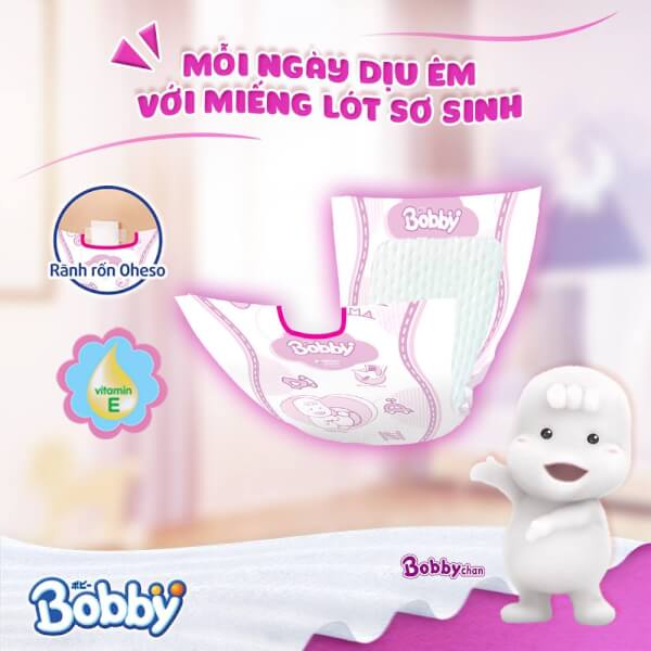 Miếng lót Bobby size Newborn 1 108 miếng (dưới 5kg)