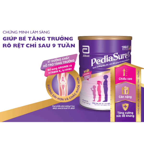 Thực phẩm dinh dưỡng y học cho trẻ 1-10 tuổi: Pediasure vani 1,6kg (Giao bao bì ngẫu nhiên)