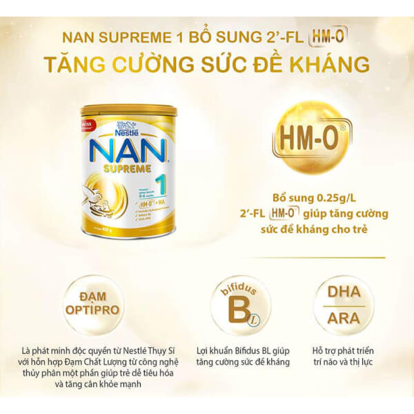 Sữa Nan Supreme 1 (2HMO) 400g (0-6 tháng)
