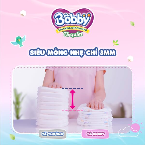 Combo 2 gói Bỉm tã quần Bobby size M 76 miếng (6-10kg)