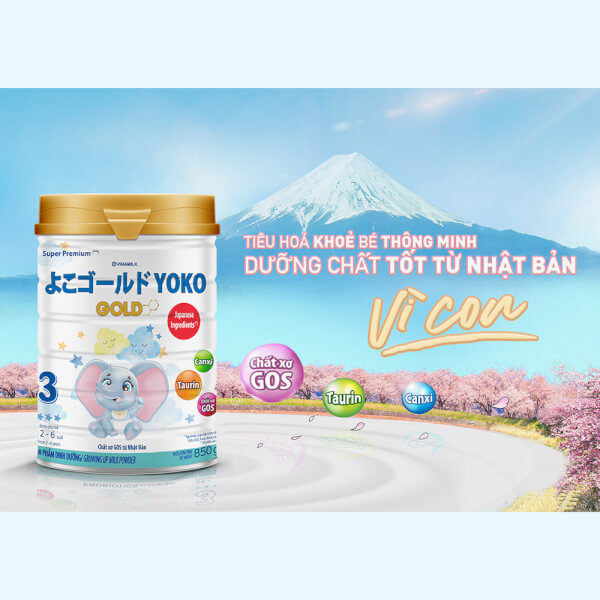 Combo 3 lon Sữa Vinamilk Yoko Gold 3 850g (2-6 tuổi)