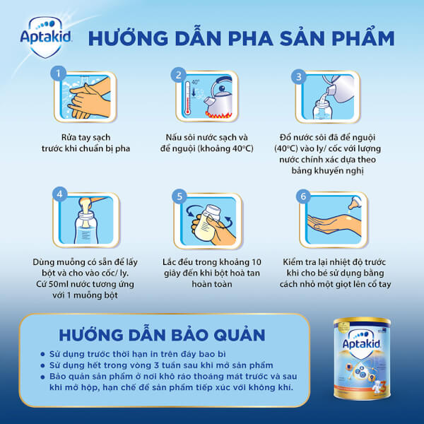Combo 2 lon Thực phẩm bổ sung Aptakid số 3 900g (trên 2 tuổi)