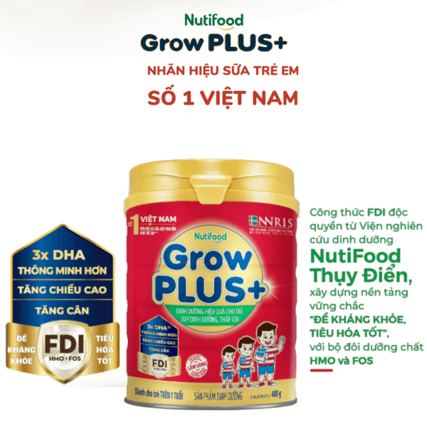 Combo 2 lon sữa GrowPLUS+ Đỏ 900g (từ 1 tuổi)