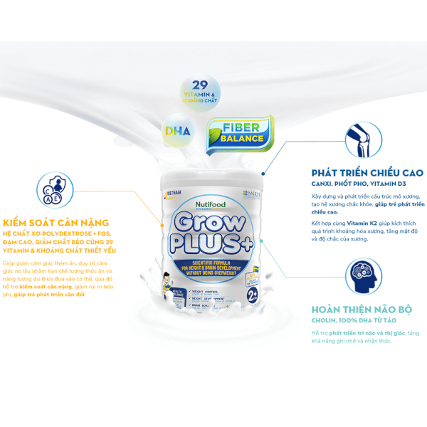 Sữa GrowPLUS+ Trắng 850g (từ 2 tuổi)