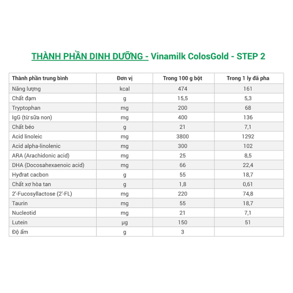 Sữa Vinamilk ColosGold số 3 800g (2-6 tuổi)