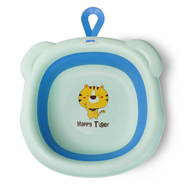 Chậu rửa mặt gấp gọn cho bé Animo (Xanh)