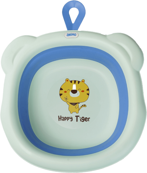 Chậu rửa mặt gấp gọn cho bé Animo (Xanh)