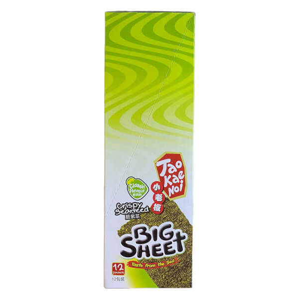 Bánh Snack Rong biển giòn Cậu chủ Taokaenoi Big Sheet vị truyền thống (12 gói/hộp)