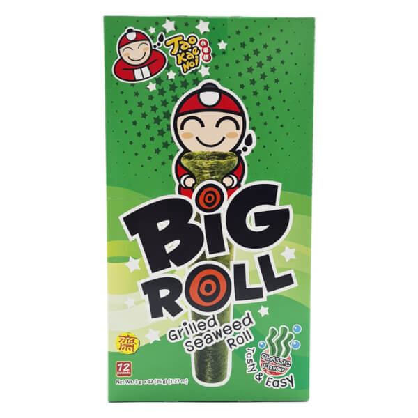 Bánh Snack rong biển nướng giòn Taokaenoi Big Roll vị truyền thống (12gói/hộp)