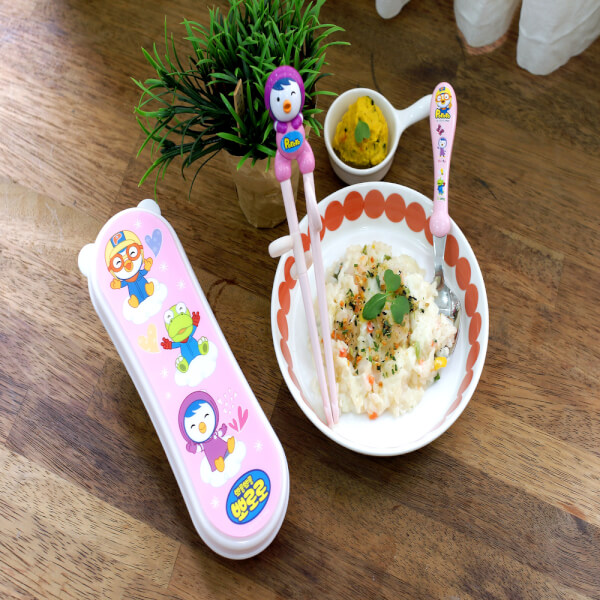 Bộ muỗng đũa tập ăn cho bé Edison (Hồng)