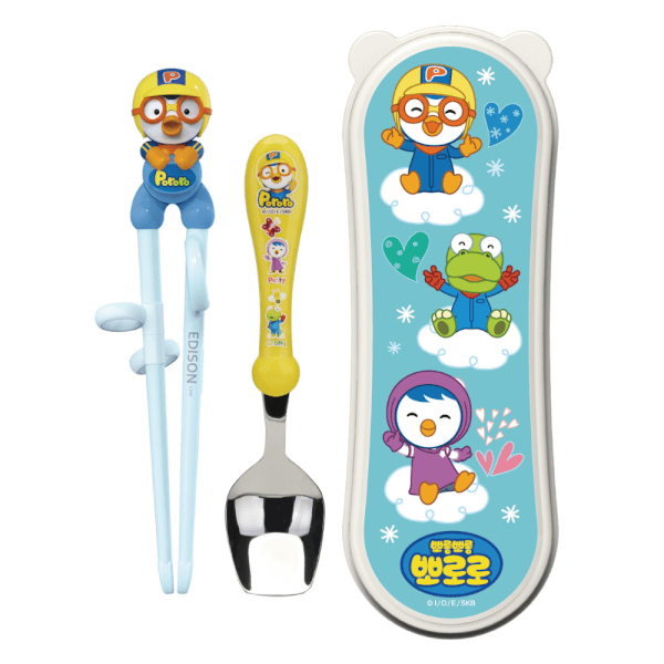 Bộ muỗng đũa tập ăn cho bé Edison (Xanh)