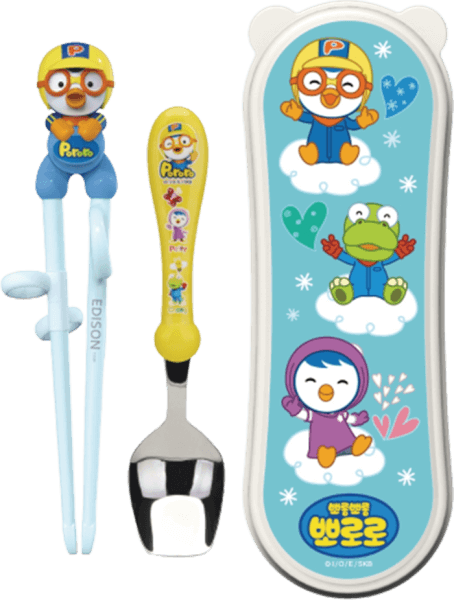 Bộ muỗng đũa tập ăn cho bé Edison (Xanh)