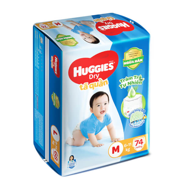Bỉm tã quần Huggies Dry size M 74 miếng (6-11kg) (Sản phẩm sẽ được giao với bao bì ngẫu nhiên)