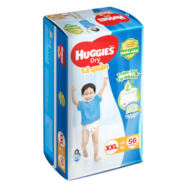 Combo 2 gói Bỉm tã quần Huggies Dry size XXL 56 miếng (15-25kg) (Sản phẩm sẽ được giao với bao bì ngẫu nhiên)