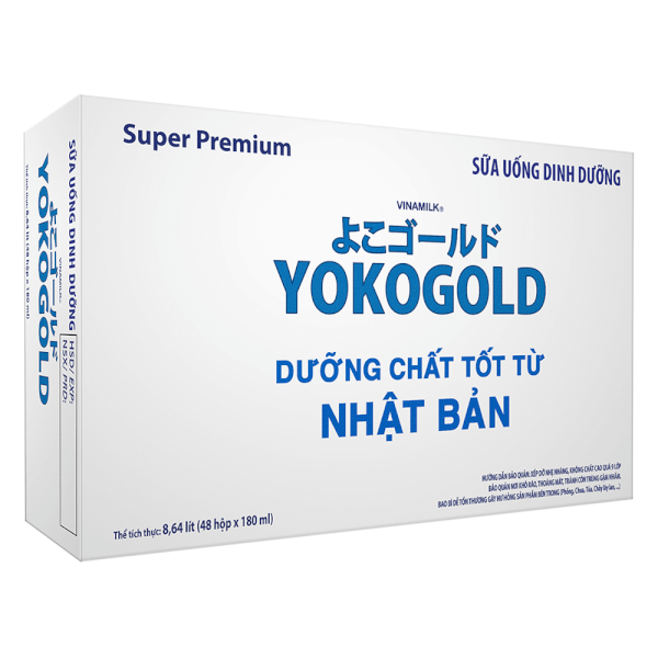 Thùng Sữa uống dinh dưỡng Vinamilk Yoko Gold 180ml (Lốc 4) - 12 lốc