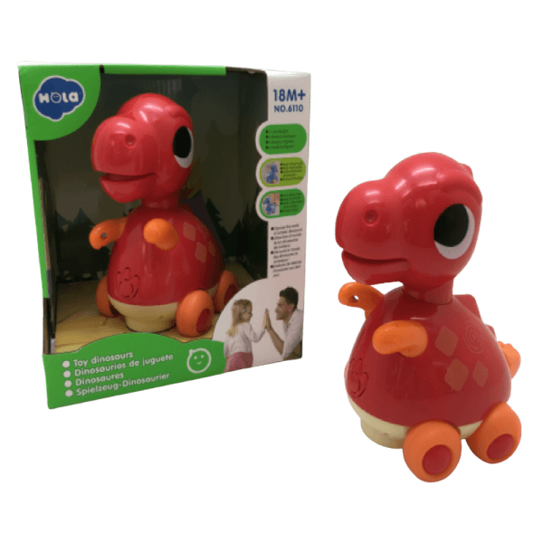 Đồ chơi khủng long tập bò ngộ nghĩnh có nhạc đèn 6110 (Đỏ)