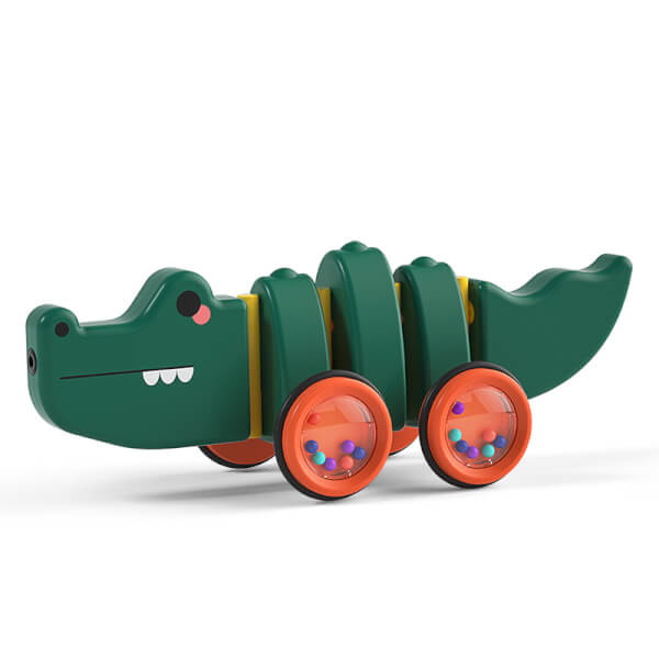 Xe kéo thú nhún vui vẻ cá sấu JS047325 (Xanh lục)