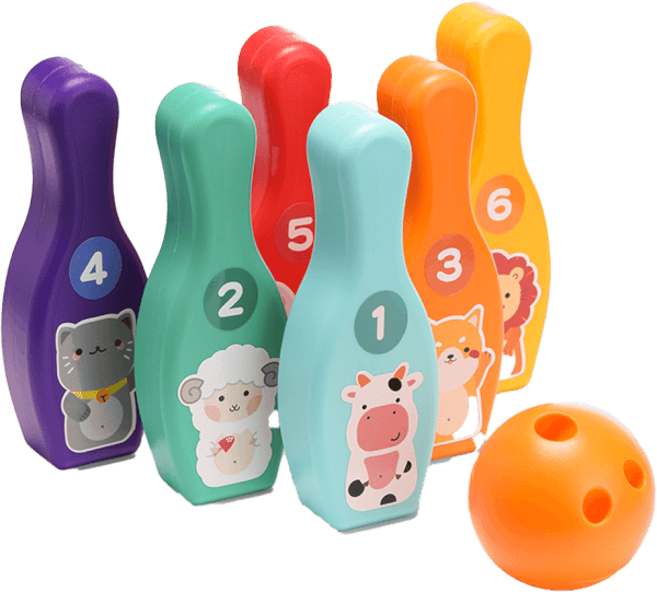 Bộ đồ chơi bowling màu sắc kèm hình dán JS048863