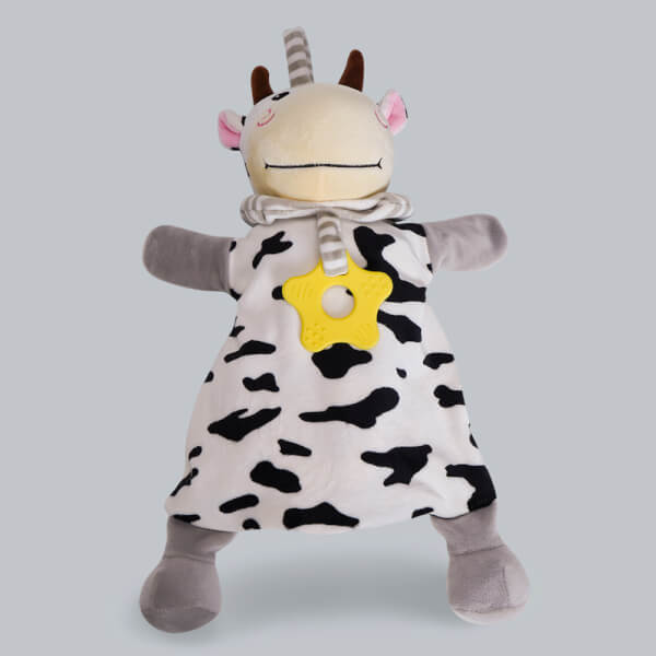 Thú xỏ tay kèm lục lạc, gặm nướu hình bò sữa